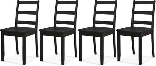 ERGOMASTER Juego de 4 sillas de comedor de madera, sillas de cocina de madera sin brazos con respaldo, sillas laterales de restaurante para estudio,