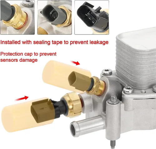 Miniatura 7 de 926-959 Kit de carcasa de filtro de aceite de motor de aluminio completo con enfriador de aceite con juntas y sensores Compatible con 2017-2018 Tapa