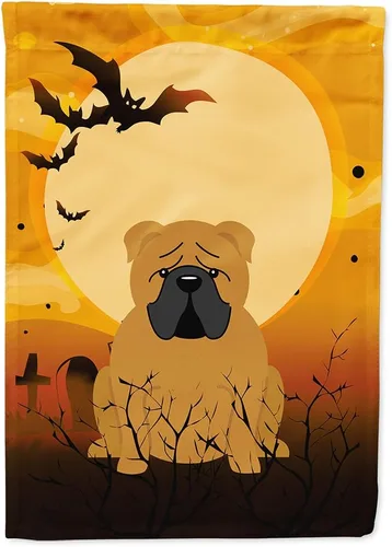 Miniatura 155 de Caroline's Treasures BB4307GF - Bandera de Halloween Airedale para jardín, bandera decorativa para patio exterior, obras de arte de patio, macizos