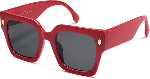 Miniatura 47 de SOJOS Gafas de sol cuadradas vintage de gran tamaño para mujer, estilo retro, de lujo, grandes, UV400 SJ2194