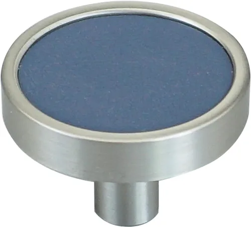 Miniatura 9 de Tirador de cuero azul de 3.78 pulgadas para armario, pomos de acero cepillado, accesorios modernos para muebles