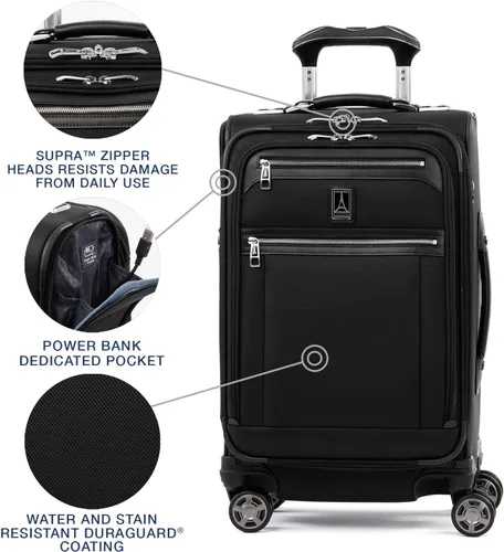 Miniatura 3 de Travelpro Platinum Elite-Softside - Maletas expansible con ruedas giratorias, Negro shadow), 409186101