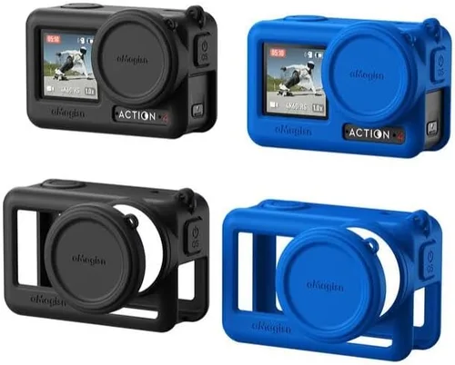 Miniatura 9 de Coyktonty Funda de silicona para DJI Action 4/Action 3, accesorios de funda protectora para OSMO Action 4 3, funda de silicona/correa a prueba
