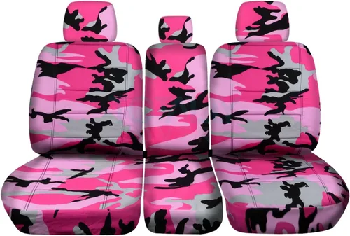 Miniatura 17 de Fundas de dos tonos para asiento de camionetas Ford F150 (butaca dividida 40/20/40 frontal) con consola o apoyabrazo, con o sin cinturones