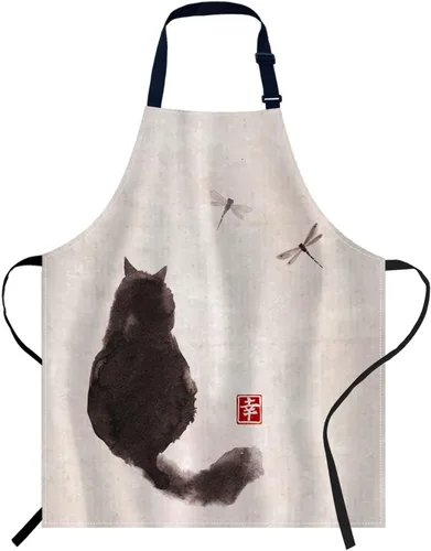 Miniatura 16 de oFloral Delantal para cocina casera 010, cute cats