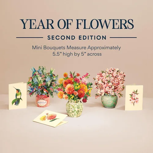 Miniatura 7 de Freshcut Paper Tarjetas desplegables, juego de 12 mini ramos de flores con tarjeta a juego, tarjetas de felicitación de flores emergentes 3D de 6