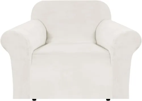 Miniatura 33 de H.VERSAILTEX Funda de terciopelo elástico para sillón, funda para sillón de 1 cojín para sala de estar, funda de muebles hecha de terciopelo grueso