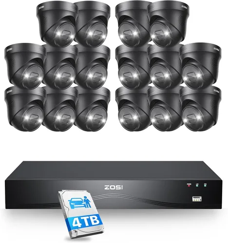 Miniatura 11 de ZOSI Sistema de cámara de seguridad 4K PoE con detección de vehículos personales, 8 puertos 16CH 8MP NVR con disco duro de 2 TB, 8 cámaras IP PoE 4K