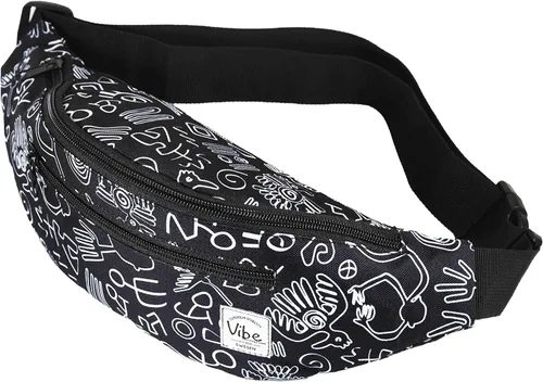 Riñonera Vibe Festival Gear para hombre y mujer, muchos estampados, negro holográfico, plateado, dorado, bonita riñonera para festival rave,