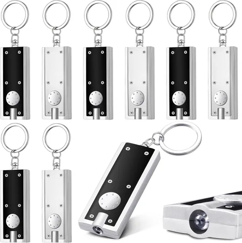 Miniatura 7 de Glooglitter 8 piezas mini llavero linterna LED llavero luz a granel pequeña linterna para acampar al aire libre senderismo equipo y regalo de Varios