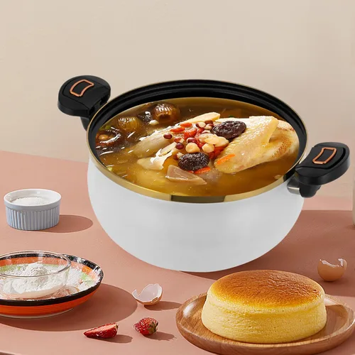 Miniatura 4 de Olla a presión micro de 8.45 cuartos de galón, antiadherente, utensilios de cocina para microondas, olla versátil con tapa, olla grande inferior