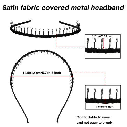 Miniatura 2 de Zhanmai 10 piezas unisex de metal para el cabello, peine para los dientes, accesorios para el cabello