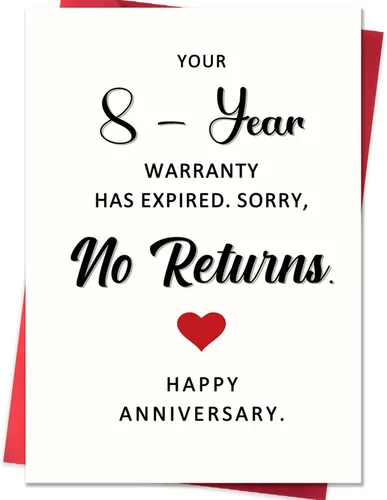 Miniatura 10 de Tarjeta Divertida de 10º Aniversario, Tarjeta de Regalo de 10º Aniversario de Bodas para Él Ella Esposo Esposa Parejas, Tarjetas de Aniversario