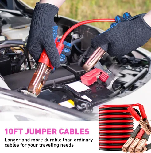 Miniatura 2 de Kit de emergencia en carretera para automóvil con cables de puente, kit de primeros auxilios para automóvil, kit de emergencia para vehículos, kit