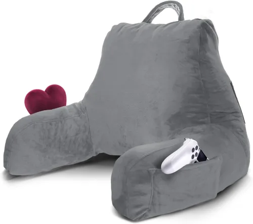 Miniatura 25 de Nestl Almohada de lectura para niños y adolescentes con espuma viscoelástica triturada, almohadas de respaldo para leer, ver y jugar, uso