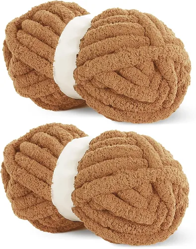 Miniatura 24 de HOMBYS Hilo de Chenille Grueso Carbón para Crochet, Hilo Grueso Espeso y Esponjoso para Tejer, Hilo Súper Grueso para Tejer Mantas a Mano, Hilo