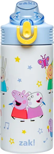 Miniatura 17 de Zak Designs Sage Kids - Botella de agua para la escuela, viajes o en casa, botella de agua de acero inoxidable de 14 onzas con pajilla, asa y tapa
