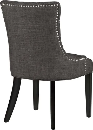 Miniatura 4 de Modway Regent Modern - Elegante tela tapizada con botones y ribete de cabeza de clavo, silla auxiliar de comedor, color marrón