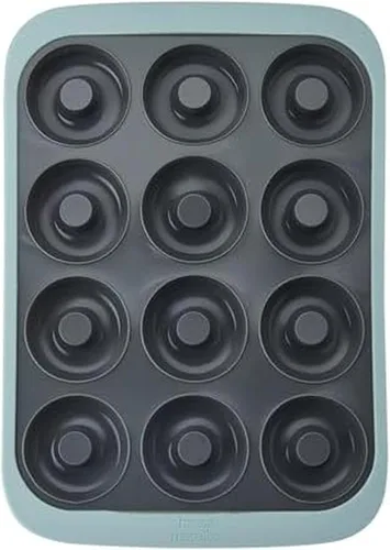 Miniatura 17 de Chicago Metallic Molde de silicona para magdalenas de 12 tazas, color azul, antiadherente con borde reforzado con alambre, apto para horno hasta 428