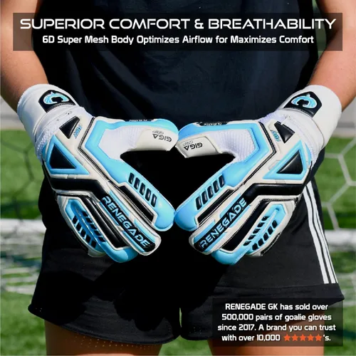 Miniatura 3 de Renegade GK Fury - Guantes de portero de alto rendimiento, protección antimicrobiana (tallas 6-11, 7 estilos, nivel 4), protectores de dedo Pro-Tek