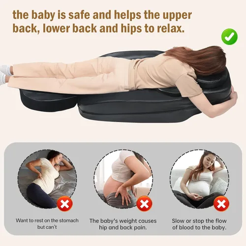 Miniatura 2 de Cojín de masaje y reposacabezas para embarazo: libera el dolor de espalda baja, cojín prenatal para relajación de cuerpo completo, cojín de masaje