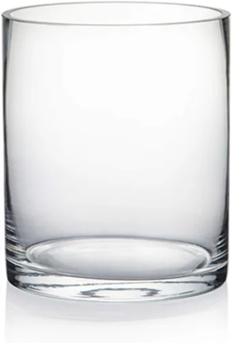 Miniatura 21 de WGV - Jarrón cilíndrico de vidrio, diámetro de 5 pulgadas, altura 5 pulgadas, contenedor floral de vidrio transparente, portavelas flotante