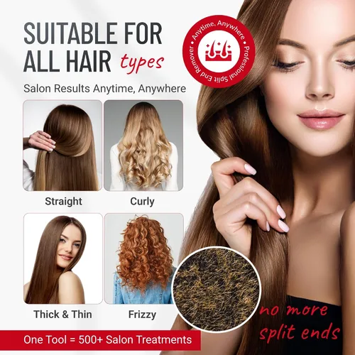 Miniatura 7 de Split-Ender Pro 2 - Herramienta de Belleza Profesional Original - Recortadora Inalámbrica de Puntas Abiertas para Cabello Dañado, Seco, Quebradizo