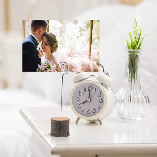 Miniatura 4 de Juego de 20 portatarjetas de mesa de madera rústica con 30 tarjetas, perfecto para decoración de bodas y decoración de fiestas