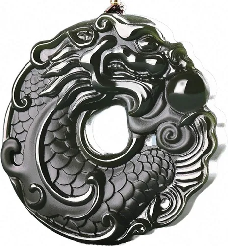 Miniatura 30 de China Natural Hetian Green Jade Nefrita Tallado Fengshui Zodiaco Dragón Bestia Colgante Amuleto Dragón 3#
