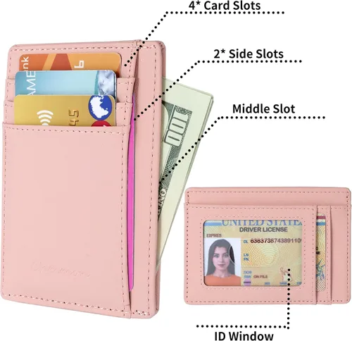 Miniatura 38 de Cartera Chelmon Slim RFID - Cartera de bolsillo frontal minimalista para tarjetas de crédito delgadas