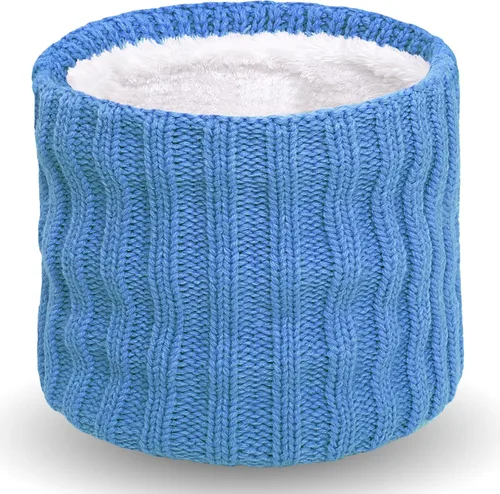 Miniatura 30 de Wandx Polaina de forro polar para niños y niñas, para invierno, para clima frío, cubierta facial de punto de rayas anchas para niños y niñas