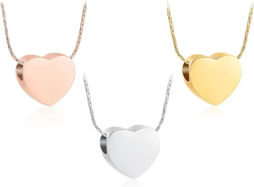 Miniatura 101 de constantlife Joyería de cremación para cenizas – Colgante de corazón conmemorativo collar de urna conmemorativa soporte para cenizas de acero