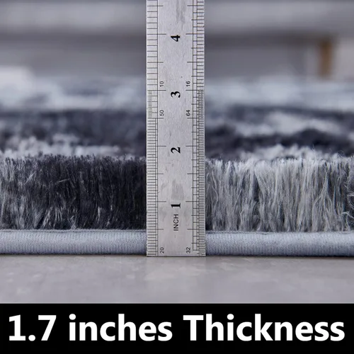Miniatura 6 de FJZFING Alfombra redonda de color gris oscuro con teñido anudado, ultra suave, moderna, de 7 x 7 pies, alfombra circular para dormitorio de niños