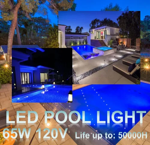 Miniatura 3 de Luz LED para piscina - Azul 65W, 120V, reemplazo, bombilla de piscina