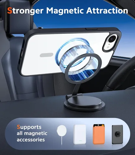 Miniatura 217 de FNTCASE Funda para iPhone 13 Pro-Max: Fundas magnéticas transparentes compatibles con Magsafe Slim anti amarillamiento protección contra caídas