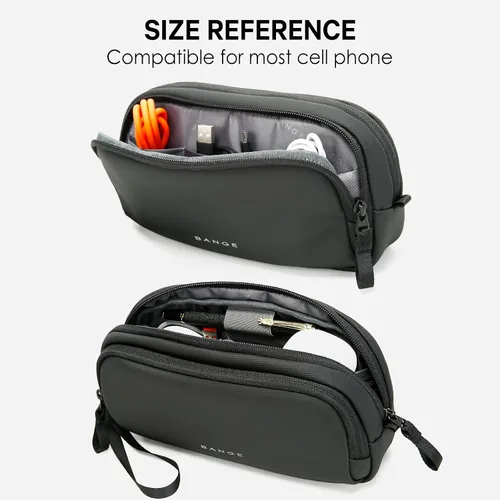 Miniatura 4 de BANGE Estuche organizador de viaje, organizador de bolsa de viaje electrónica resistente al agua para cable, mochilas fáciles de almacenar (negro)