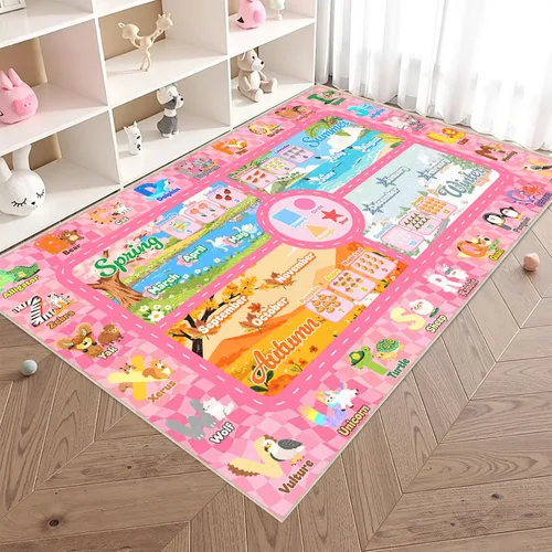 Miniatura 16 de Alfombras para decoración de habitación de niños, alfombra de mariposa para adolescentes y niñas, alfombra antideslizante para dormitorio y sala
