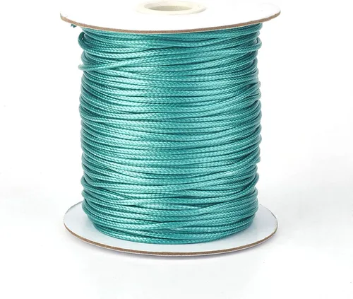 Miniatura 5 de Cordón de poliéster encerado coreano de 100 yardas, hilo de cordón trenzado beige para collar, cuerda de alambre de 0.079 pulgadas con carrete