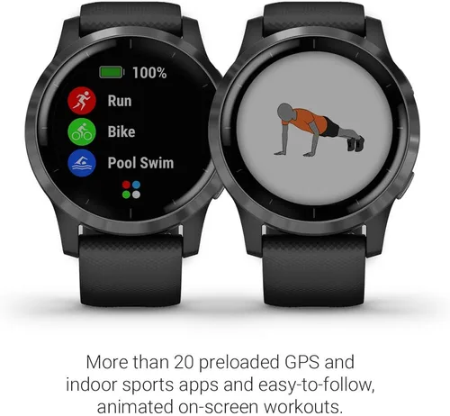 Miniatura 6 de Reloj inteligente Garmin vivoactive 4 con GPS, características de música, monitoreo de energía corporal, entrenamientos animados, sensores de Negro