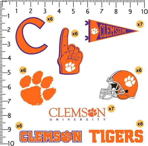 Miniatura 2 de Clemson University - Paquete variado de 50 calcomanías de vinilo grandes de lujo, para laptop, botella de agua, álbumes de recortes, tableta