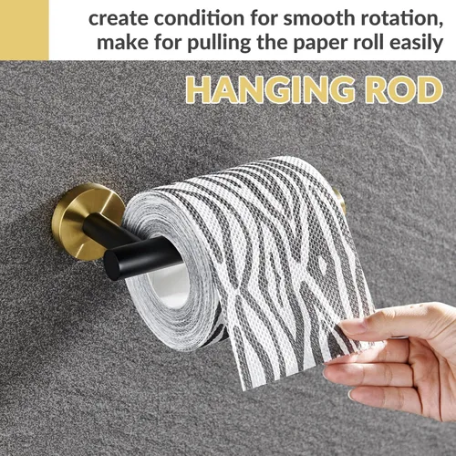 Miniatura 5 de Portarrollos para papel higiénico, APLusee colgador de acero inoxidable de medio abierto redondo, almacenamiento de pared para baño o cocina