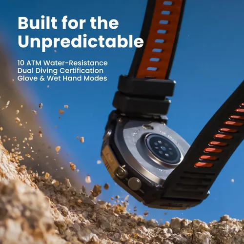 Miniatura 6 de Amazfit T-Rex Ultra 2 GPS de doble banda para exteriores, cuerpo de titanio de 51 mm, pantalla AMOLED de zafiro de 1.5", linterna, 30 días