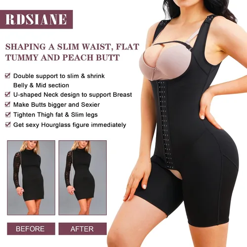 Miniatura 5 de RDSIANE Fajas moldeadoras para mujer, con control de abdomen, cuerpo completo, levantamiento de glúteos, busto abierto, para entrenamiento de cintura