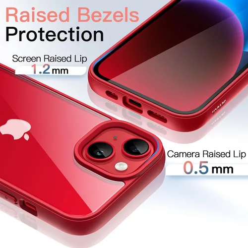 Miniatura 5 de JETech Funda para iPhone 14 Plus de 6.7 pulgadas, a prueba de golpes, marco de TPU mate de color sólido, parte trasera transparente antiarañazos