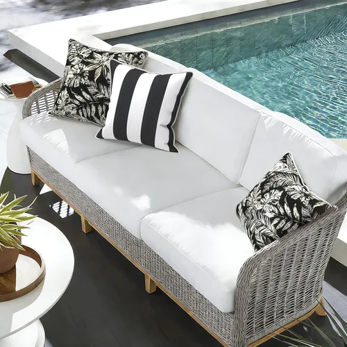 Miniatura 136 de Juego de 2 almohadas para exteriores de 16 x 16 pulgadas, repelentes al agua con interiores, para muebles de patio, hogar, jardín, geometría bohemia