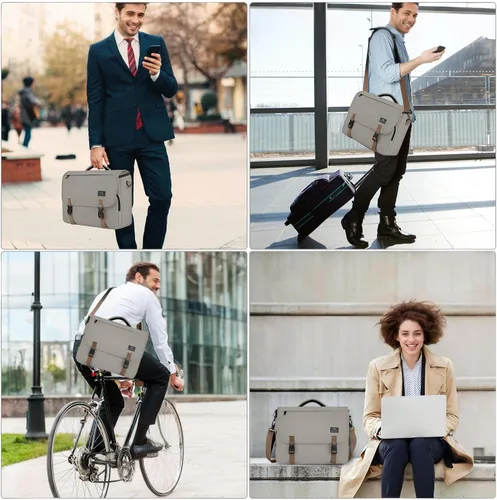 Miniatura 50 de MATEIN Bolsa tipo mensajero para hombres, mochila escolar para adolescentes, ligera de 17.3 pulgadas, maletín para laptop grande, bolsa cruzada