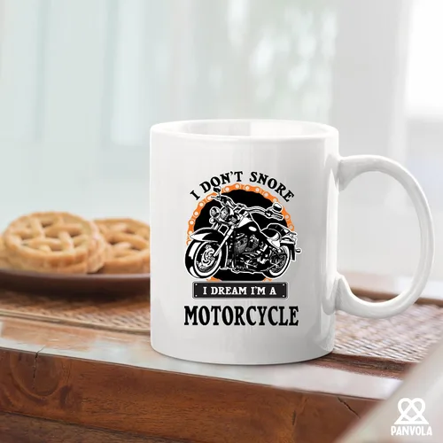 Miniatura 4 de Panvola Taza de café de cerámica con texto en inglés "I Don't Snore I Dream I'm A Motorcycle Gifts For Biker Rider Motor Bike Lover For Dad Uncle