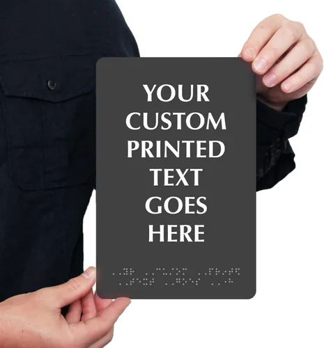Miniatura 2 de SmartSign Letrero en braille personalizado, vertical, 6 x 9 pulgadas, compatible con la ADA, letrero de plástico resistente para interiores