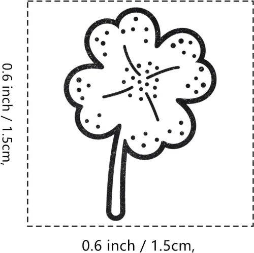 Miniatura 2 de Sello de goma de trébol de cuatro hojas, mini sello pequeño de 3/5 pulgadas para álbumes de recortes, planificación de tarjetas