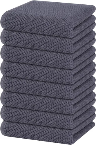 Miniatura 57 de Homaxy Paños de cocina de 100% algodón con tejido de gofre, ultra suaves, absorbentes, de secado rápido, 12 x 12 pulgadas, paquete de 6, amarillo